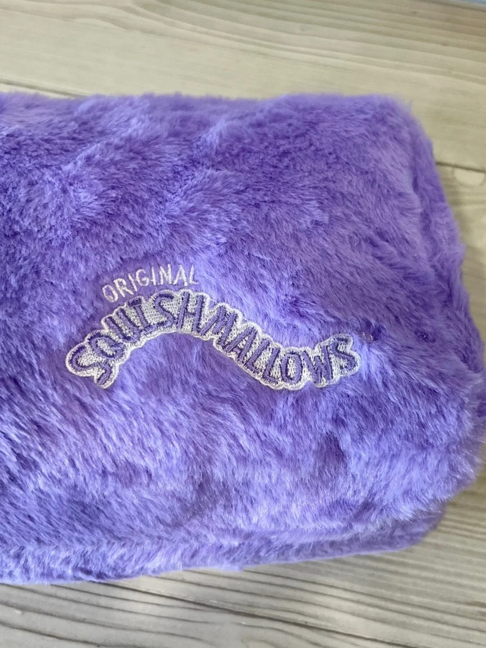 Original Squishmallows Faux Fur Cosmetic Bag - Lavender